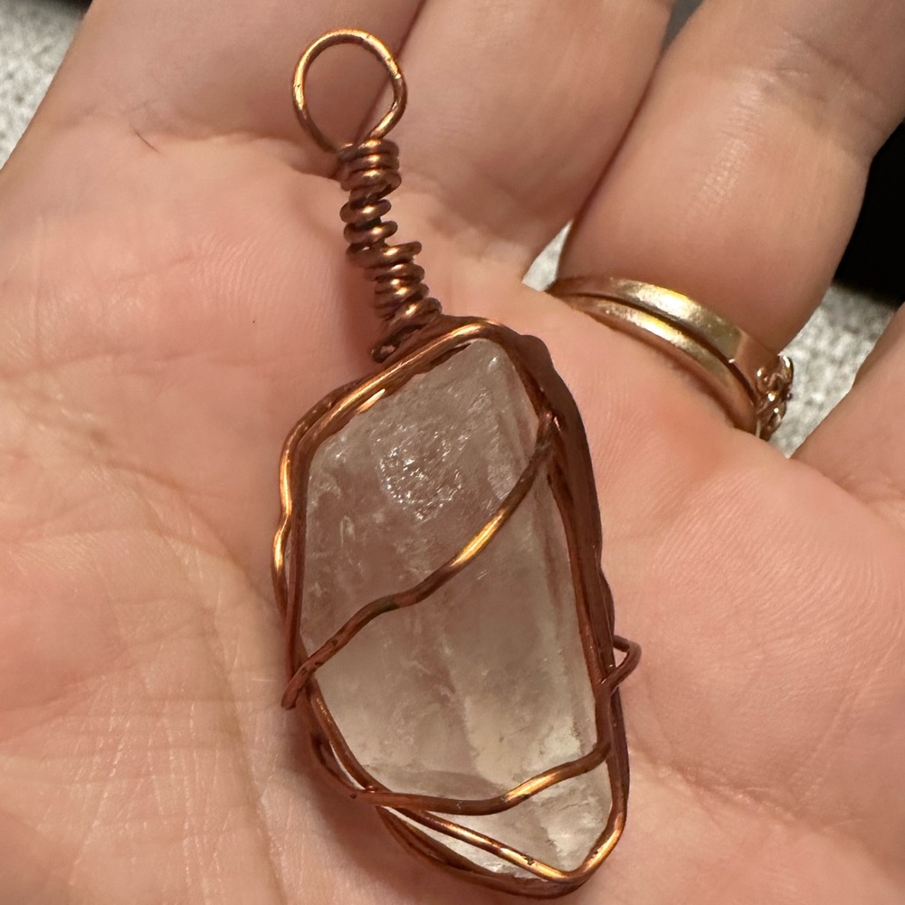 Wire Wrapped Quartz Pendant - Picture 4 of 8